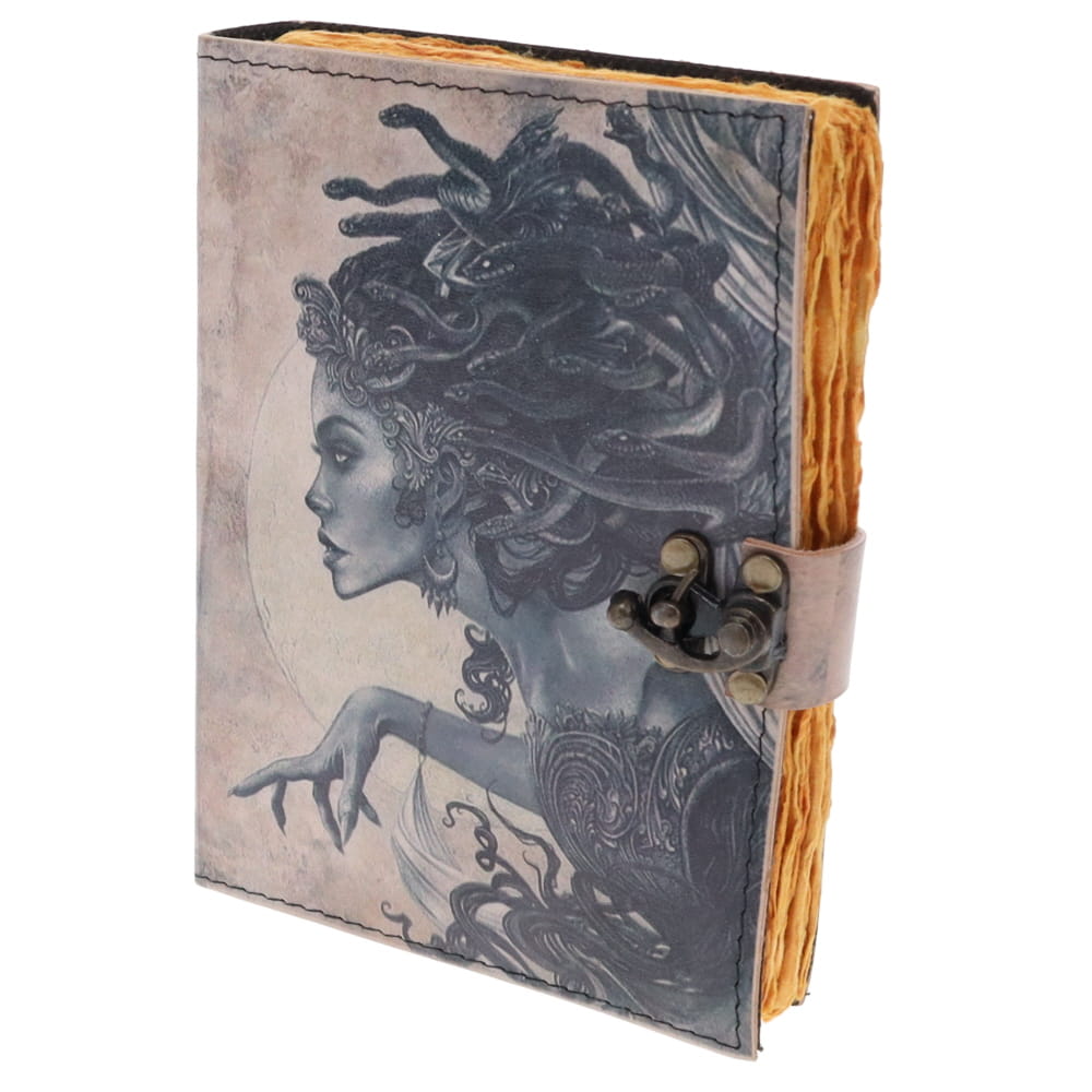 Leather journal - Moon fairy print 12cmx17cm - Gizmo Gifts