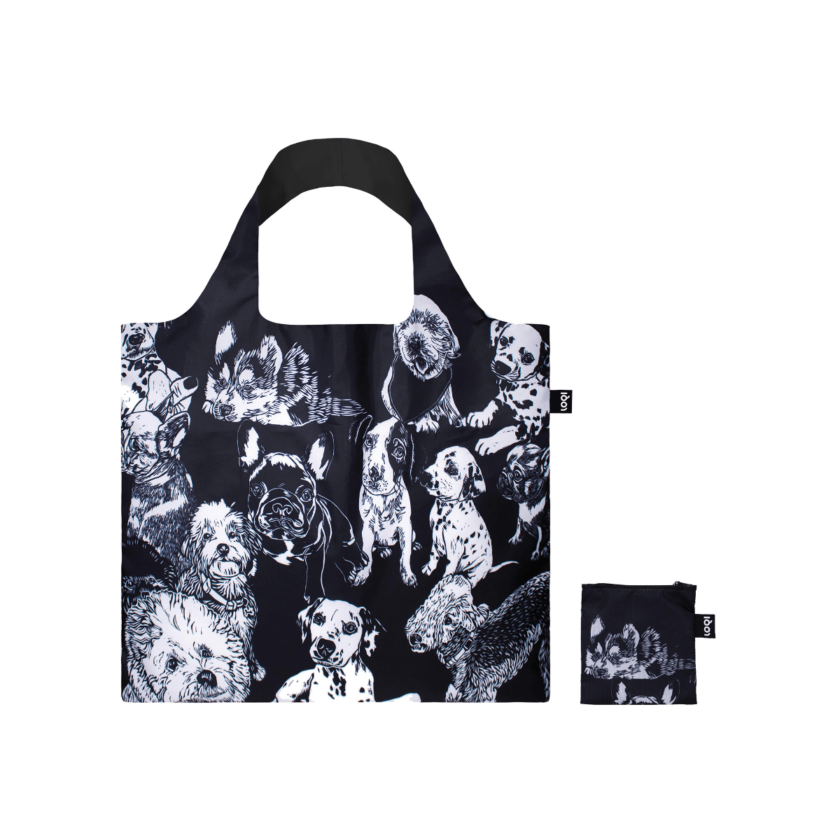 LOQI Shopping Bag - Red Poppy bee dogs - Gizmo Gifts