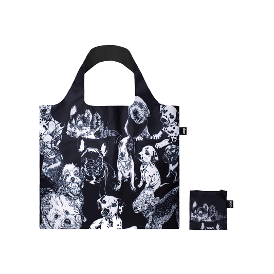 LOQI Shopping Bag - Red Poppy bee dogs - Gizmo Gifts