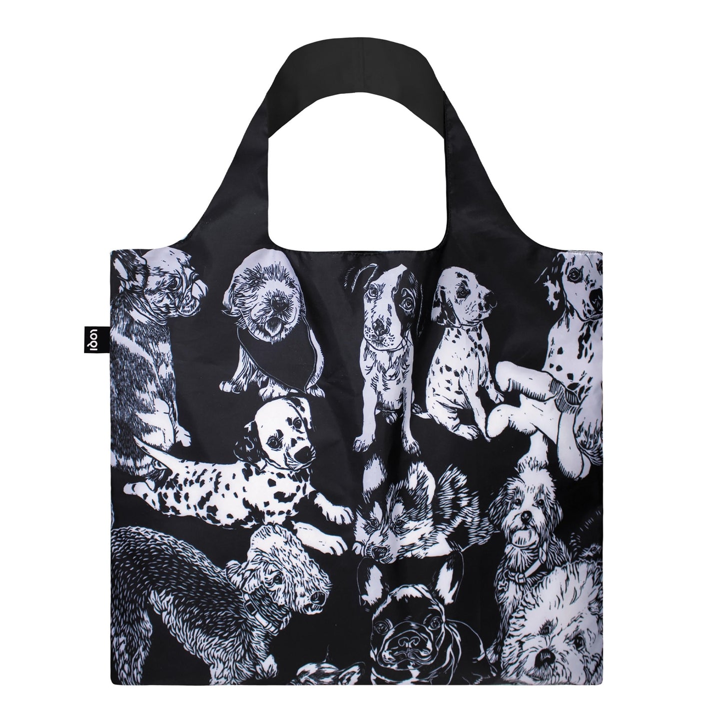 LOQI Shopping Bag - Red Poppy bee dogs - Gizmo Gifts