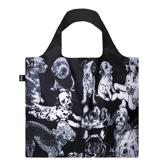 LOQI Shopping Bag - Red Poppy bee dogs - Gizmo Gifts