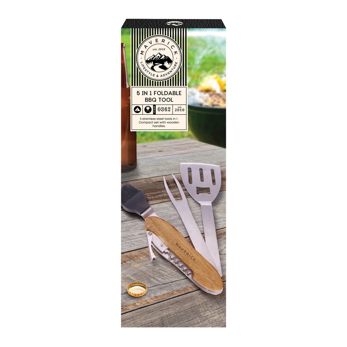 Maverick 5 in 1 foldable BBQ tool - Gizmo Gifts
