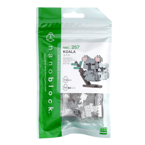 Packaged NANOBLOCK Koala with Joey building blocks toy, white background - Gizmo Gifts