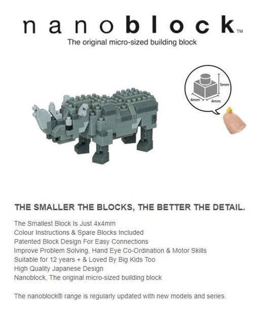 NANOBLOCK - Rhinoceros - Gizmo Gifts
