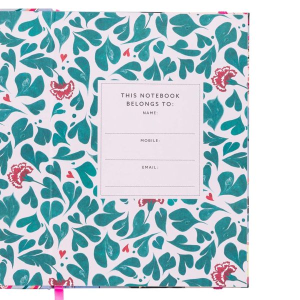 Notebook - Silver Linings A5 with hard cloth cover - Gizmo Gifts
