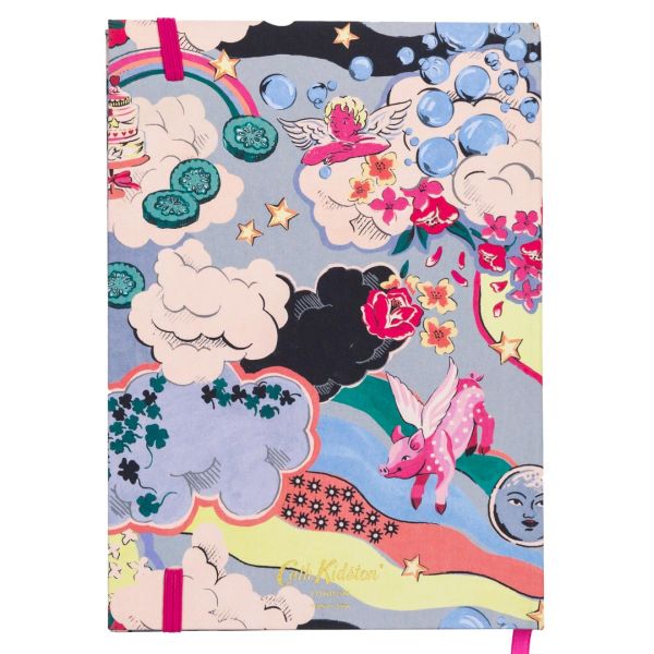 Notebook - Silver Linings A5 with hard cloth cover - Gizmo Gifts
