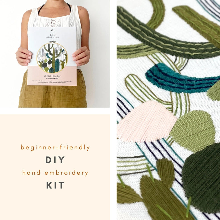 Embroidery DIY Craft kit- Cactus Garden
