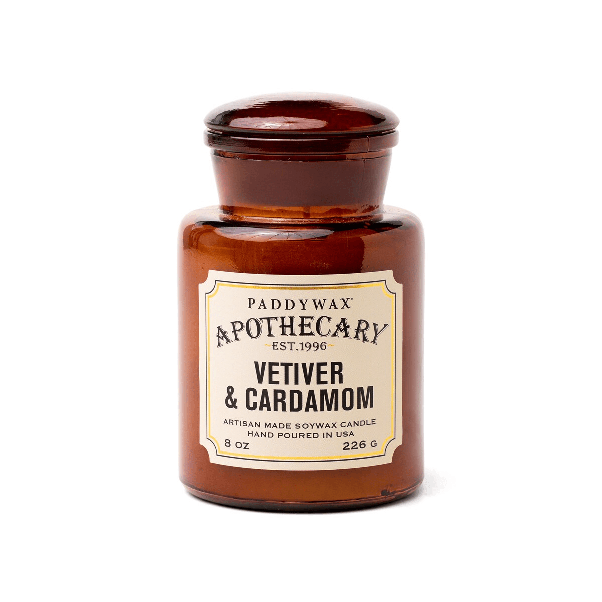 Paddywax Apothecary candle - Vetiver& Cardamom 8oz - Gizmo Gifts