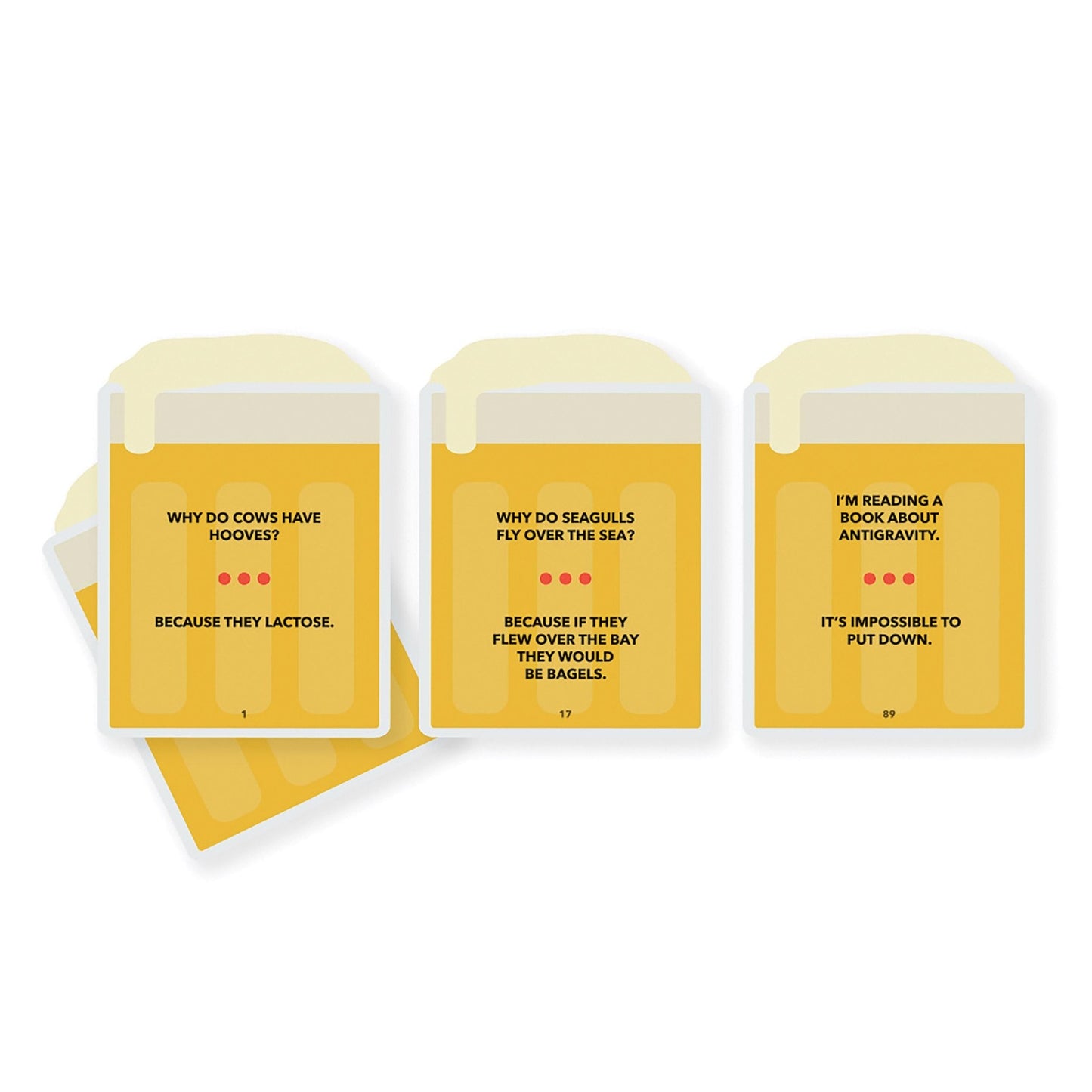 Three yellow Ridley's Dad Jokes cards - Gizmo Gifts