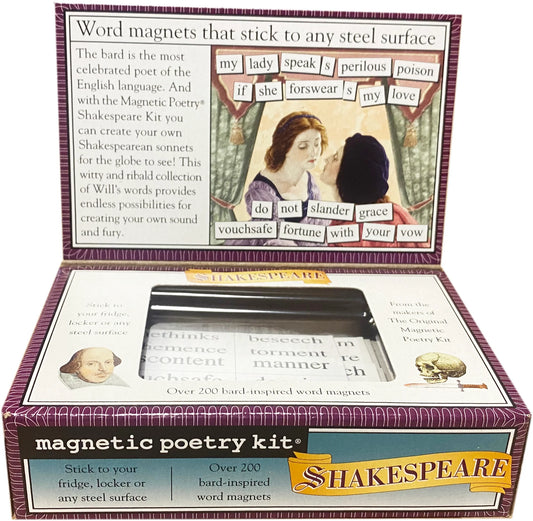 An opened word magnet kit and an opened window showing magnet tiles inside box.