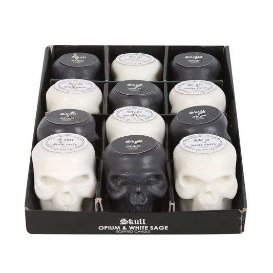 Skull candles (White sage or Opium H8.5cm) - Gizmo Gifts