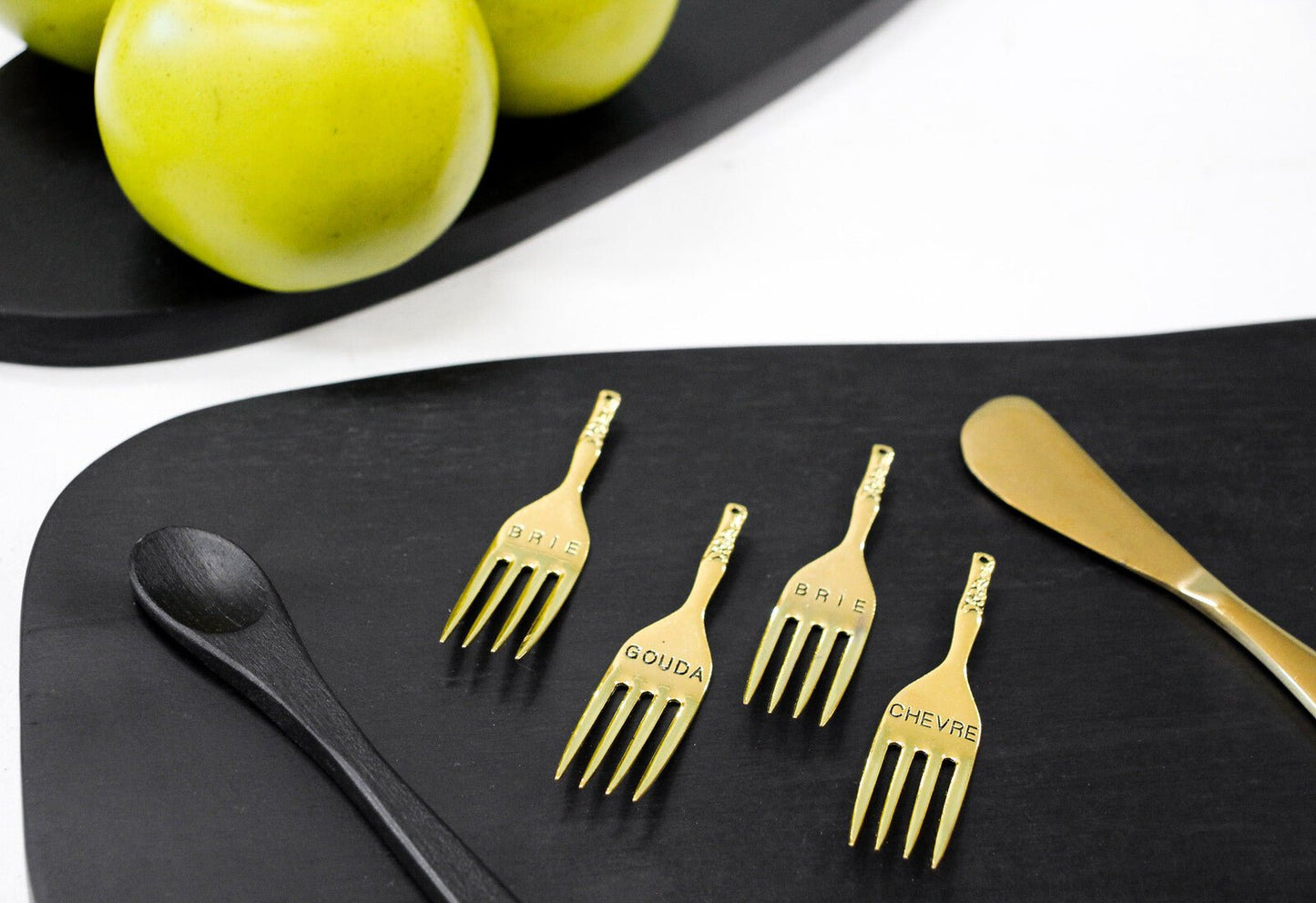 Spreader and Cheese Fork set Brass - Gizmo Gifts
