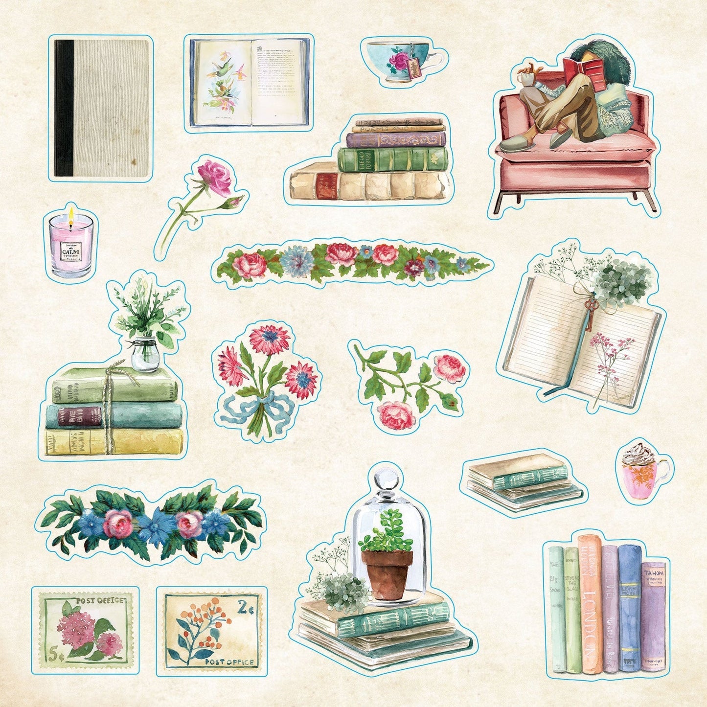 Sticker book Bibliophilia Ephemera - Gizmo Gifts