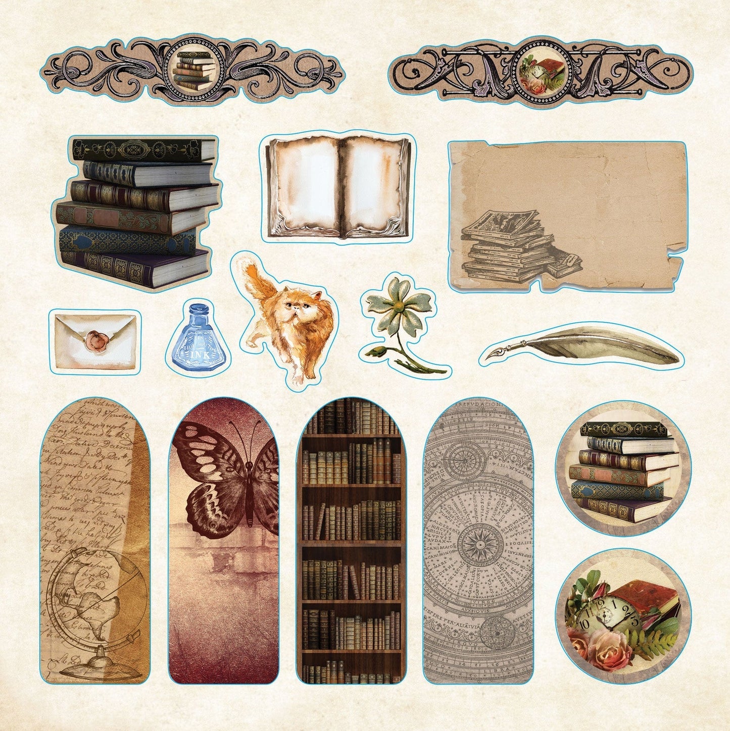 Sticker book Bibliophilia Ephemera - Gizmo Gifts
