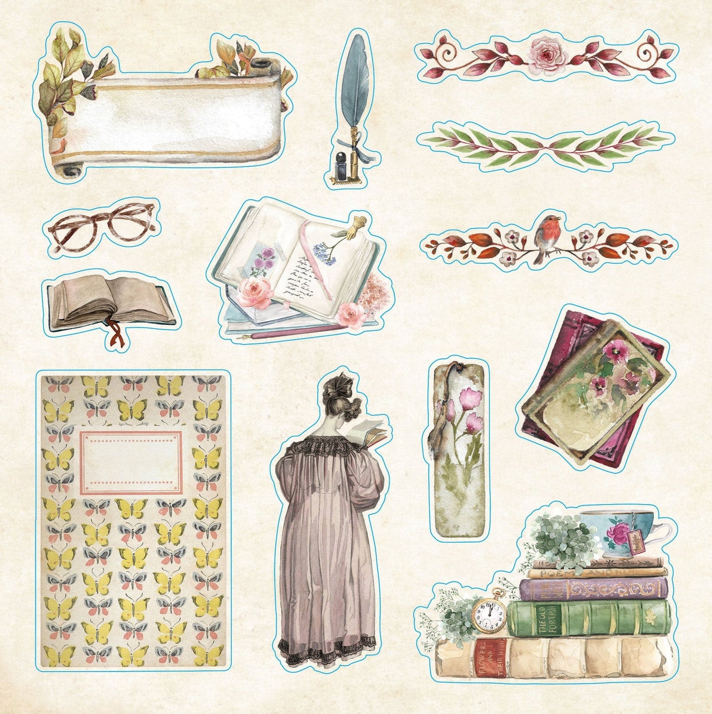 Sticker book Bibliophilia Ephemera - Gizmo Gifts