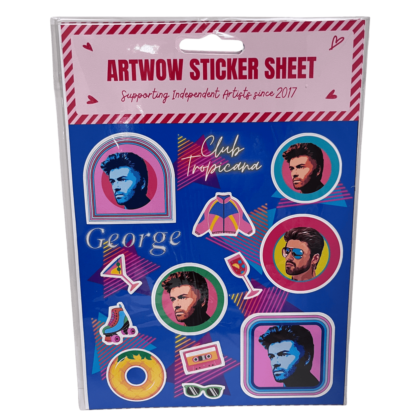 Sticker Sheet A5 - George Lilac art by Dolly Wolfe - Gizmo Gifts