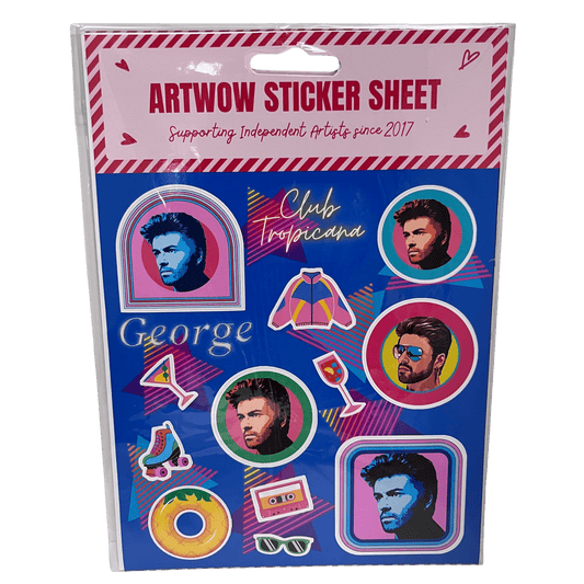 Sticker Sheet A5 - George Lilac art by Dolly Wolfe - Gizmo Gifts