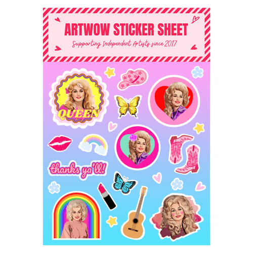 Sticker Sheet A5 - Queen Dolly by Dolly Wolfe - Gizmo Gifts