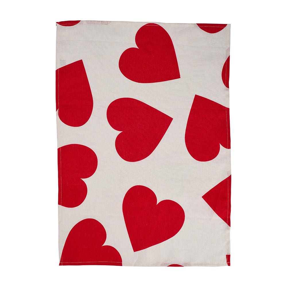 Teatowel - Love Hearts (Linen) - Gizmo Gifts