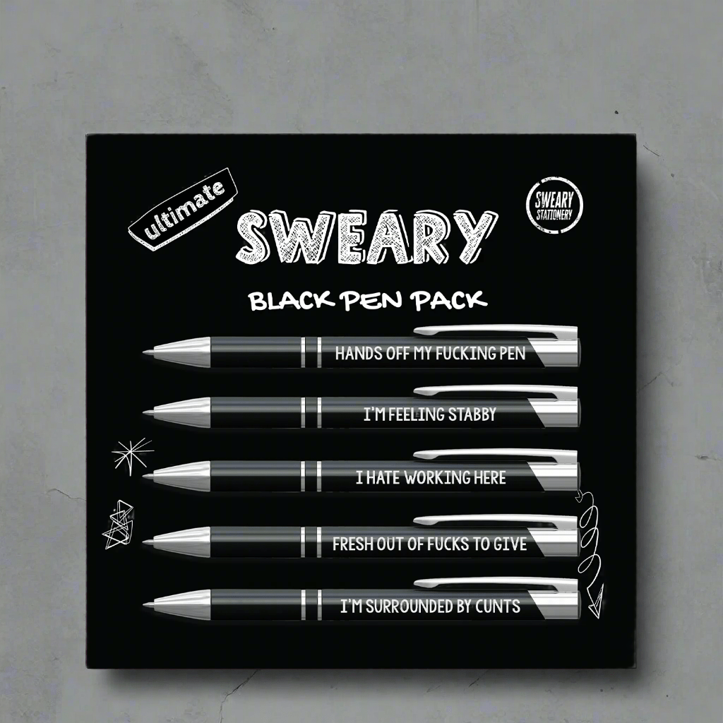 The Ultimate Sweary 5 piece pen set - Gizmo Gifts