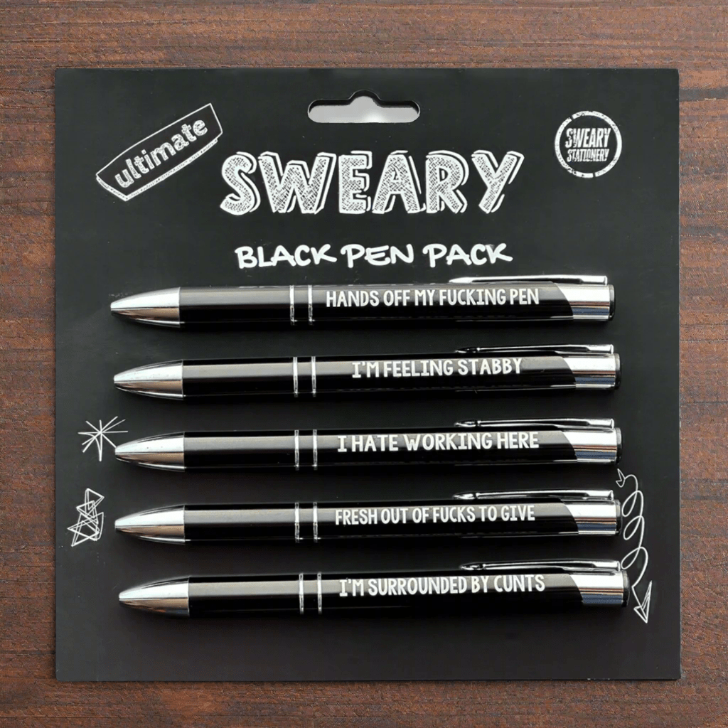 The Ultimate Sweary 5 piece pen set - Gizmo Gifts