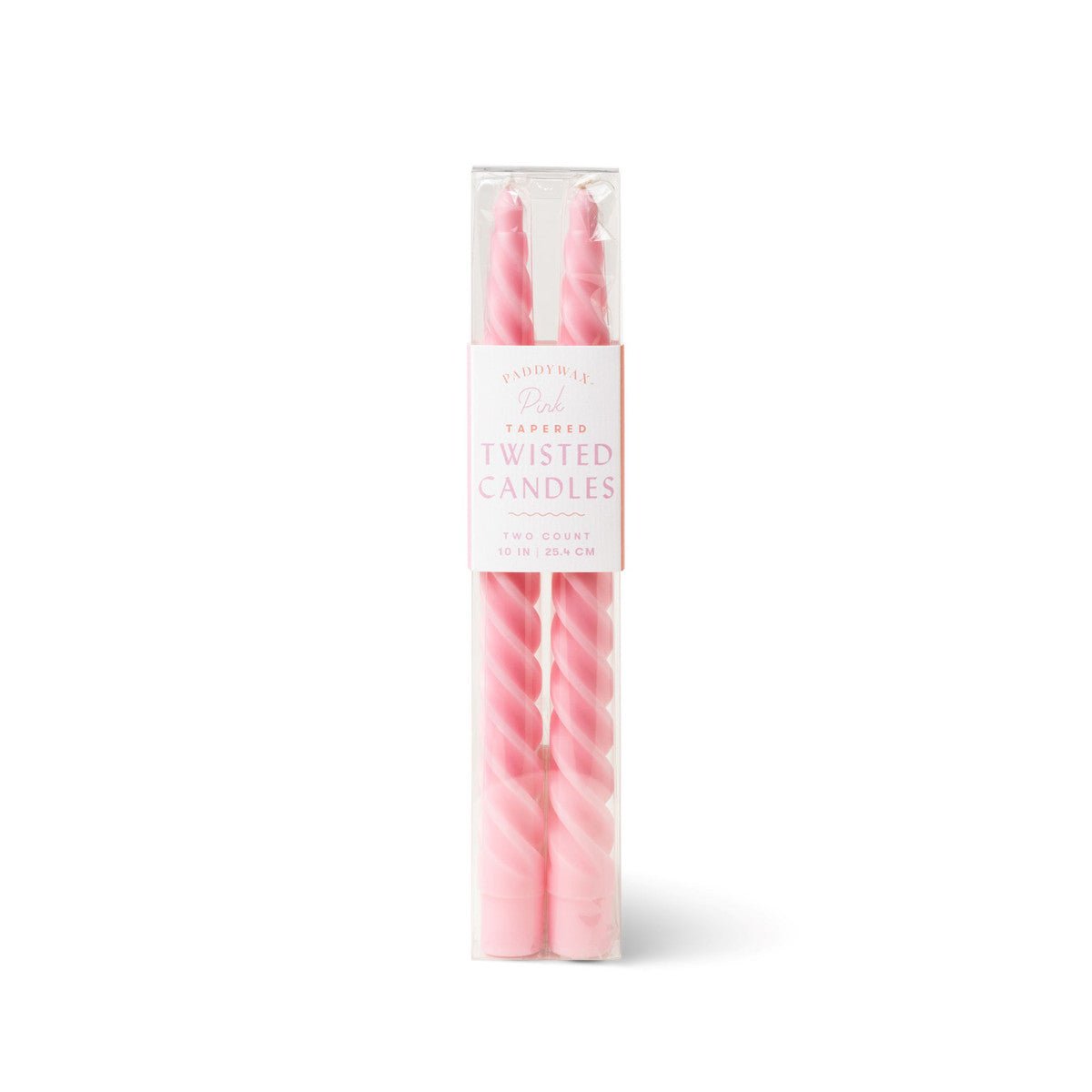 Twisted taper candle 10" (2pk) Blush - Gizmo Gifts