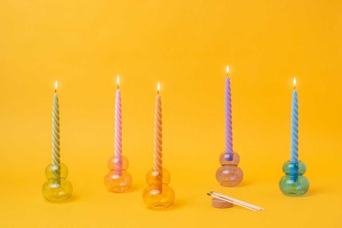 Twisted taper candle 10" (2pk) Blush - Gizmo Gifts