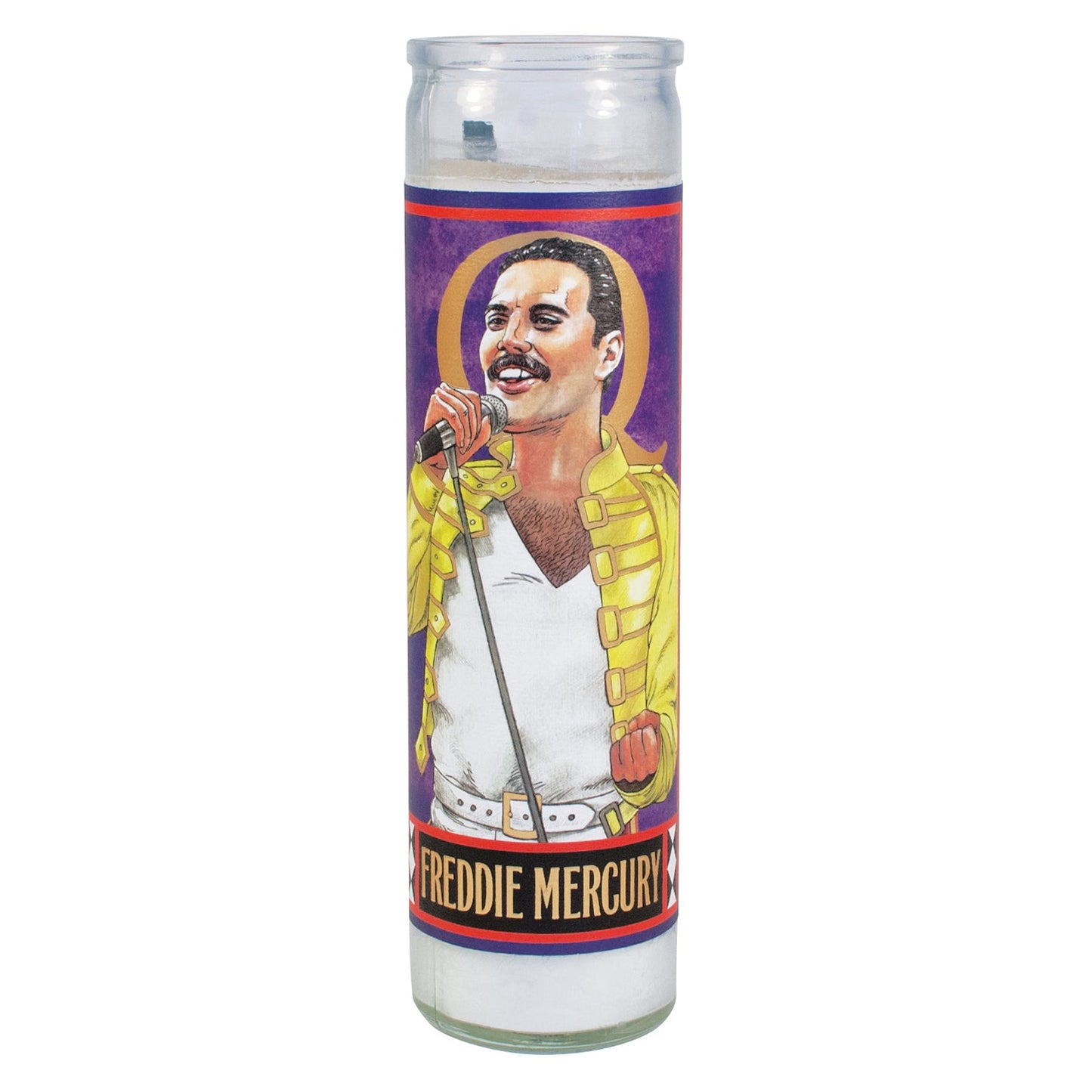 Unemployed Philosophers Guild Freddie Mercury secular saint candle - Gizmo Gifts
