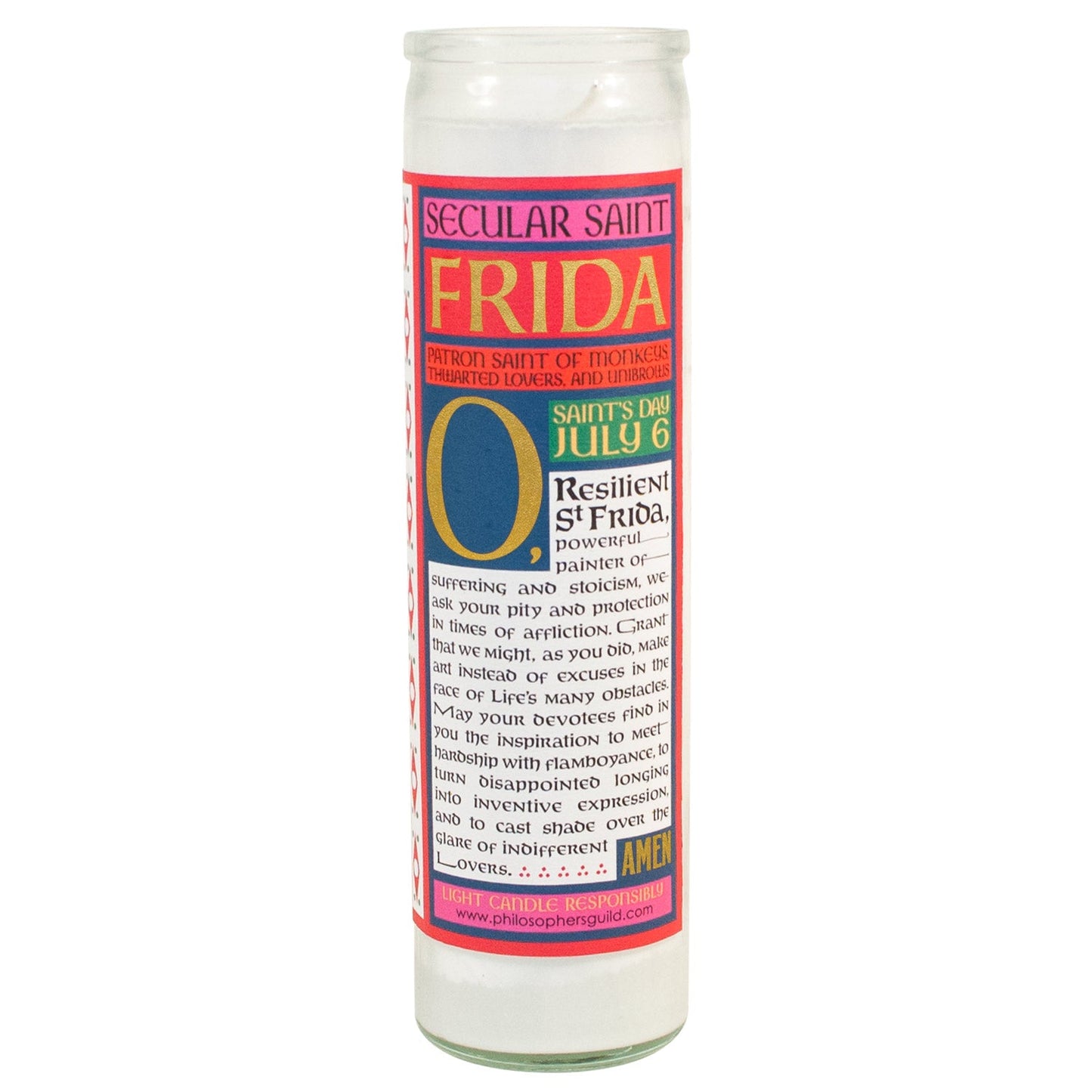 Unemployed Philosophers Guild Frida Kahlo Secular candle - Gizmo Gifts