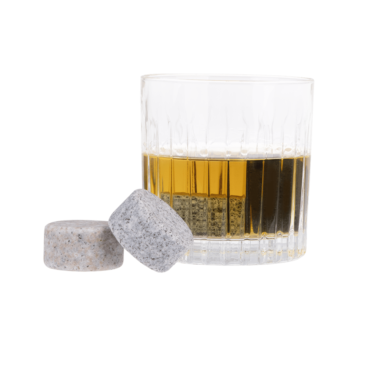 Whisky disc set/6 with wooden base - Gizmo Gifts