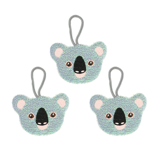 KIKKERLAND Koala sponges(set of three) on a white background