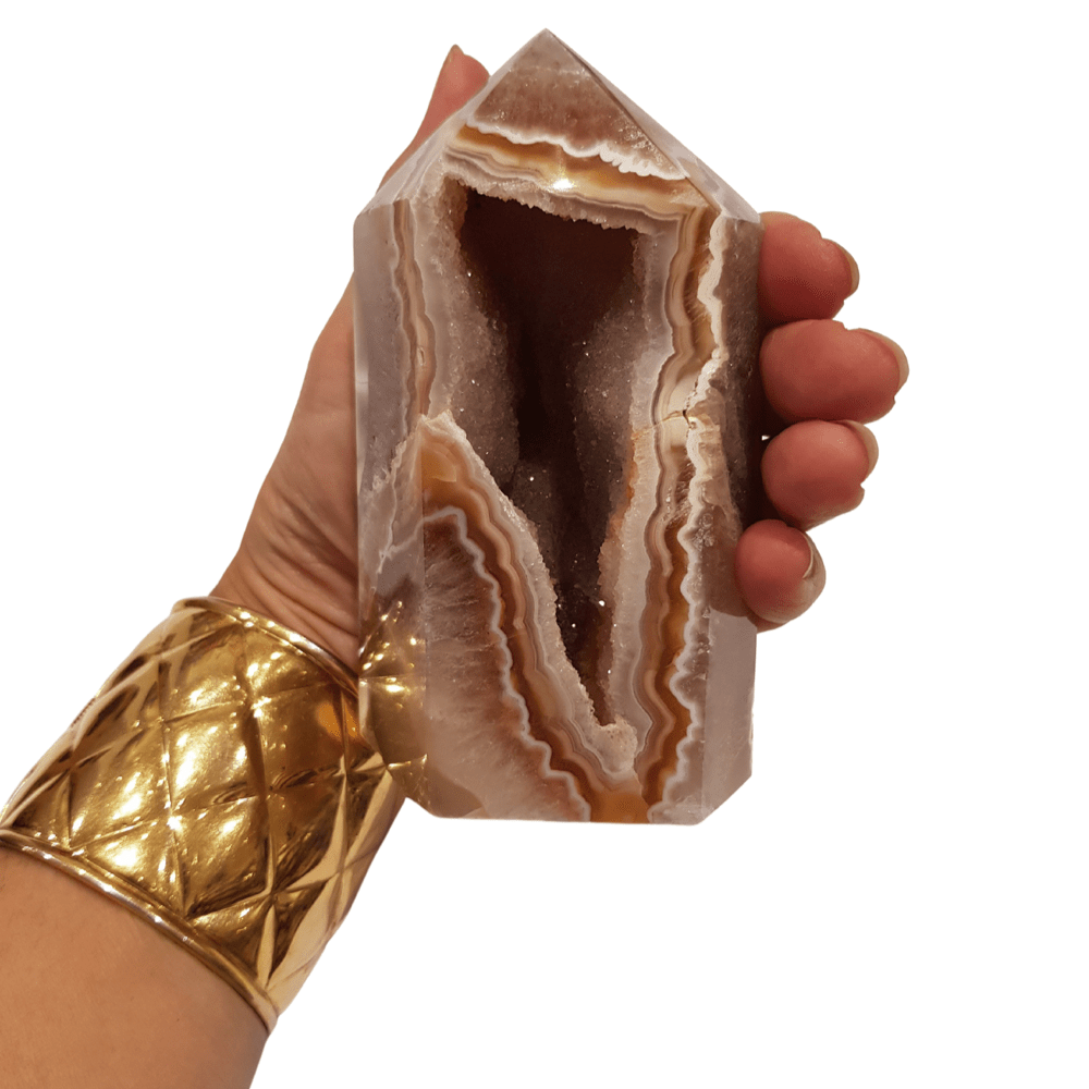 Agate crystal natural druzy generator (H13.5 cm) - Gizmo Gifts