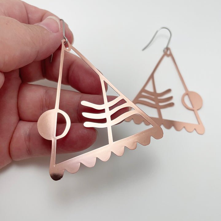 Denz Memphis rose gold earrings - Gizmo Gifts