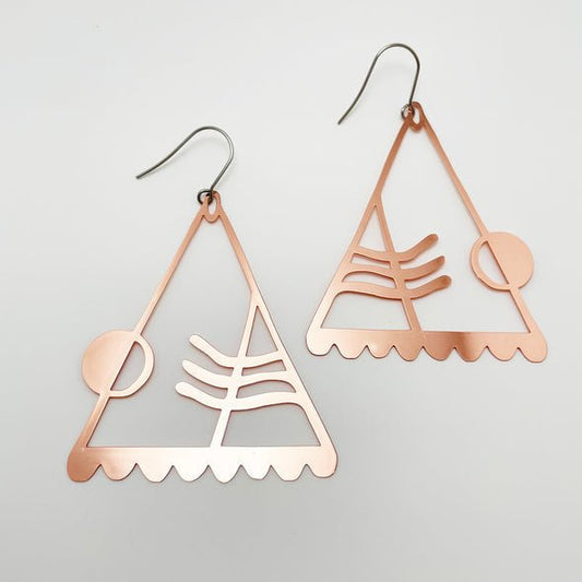 Denz Memphis rose gold earrings - Gizmo Gifts
