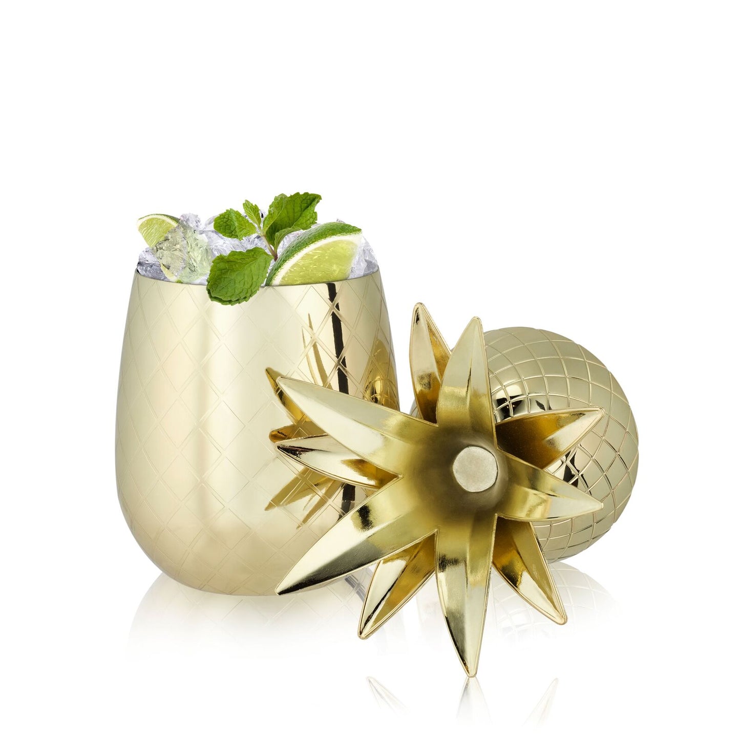 Gold pineapple tumbler 16oz by VISKI - Gizmo Gifts