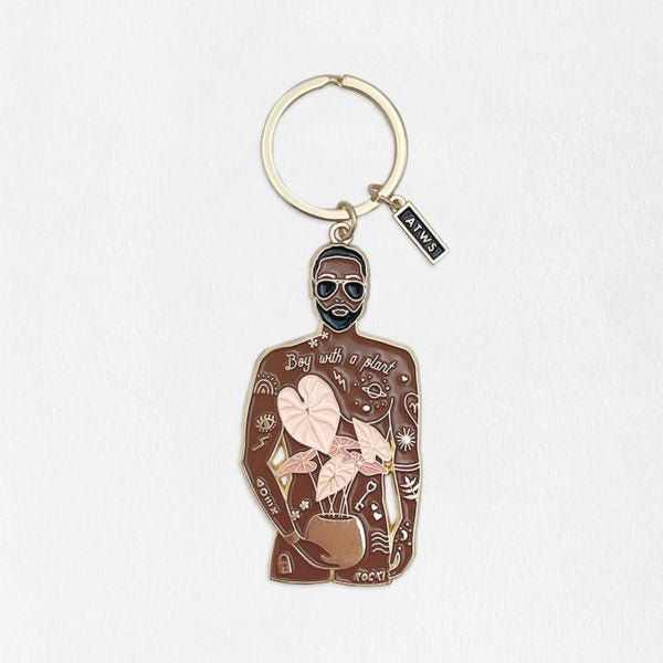 Keyring - Naked boy with a plant - Gizmo Gifts