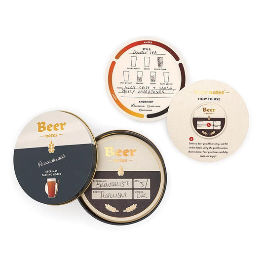 LUCKIES BEER NOTES - beer mat tasting notes cards - Gizmo Gifts