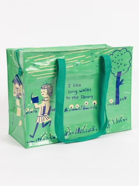Shoulder tote - Long walks to the library by BLUE Q - Gizmo Gifts