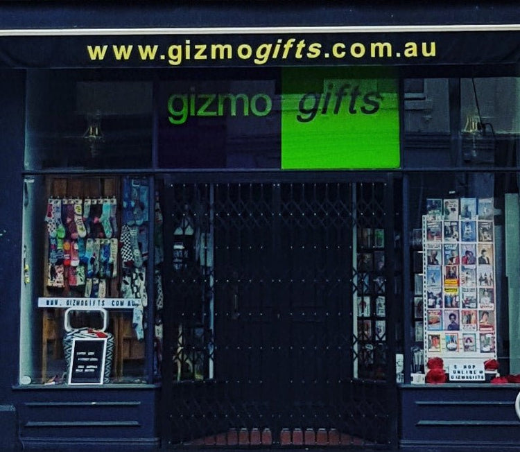 Facade of our physical store  Gizmo Gifts, located at 343 Brunswick Street,Fitzroy Victoria 3065 Australia.
