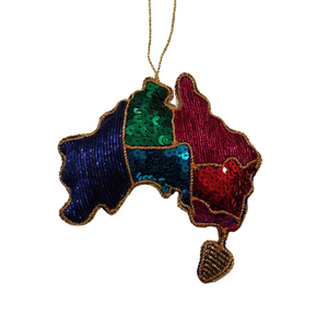 Australia sequined tree decoration, perfect as a souvenir or ornament for your space!