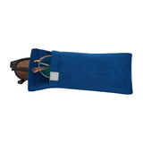 Velvet glasses case with dual compartments navy
