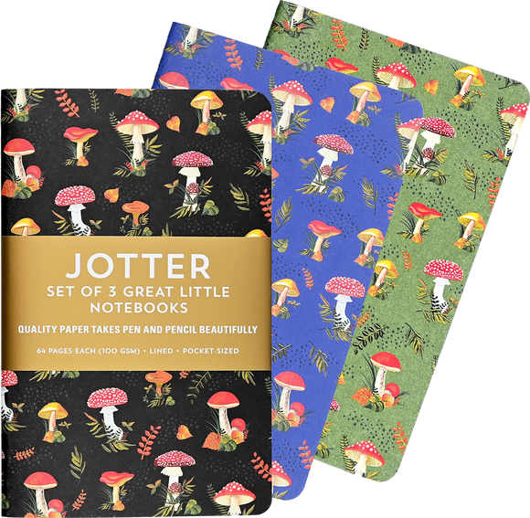 Notebook mini  jotters- Mushrooms (Set of 3)