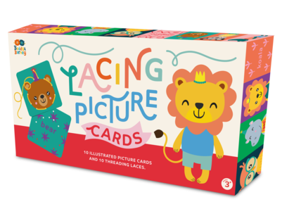 Children's lacing picture cards