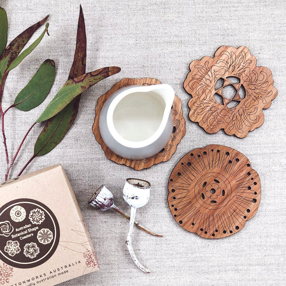 Buttonworks Botanical shaped coasters