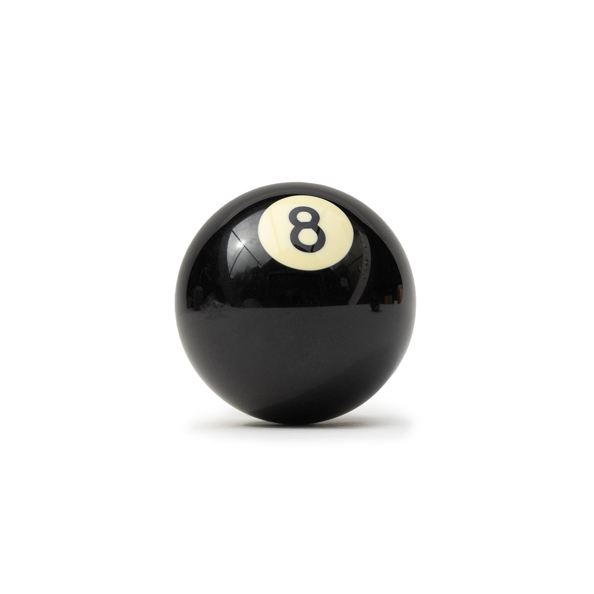 An eight ball on a white background.