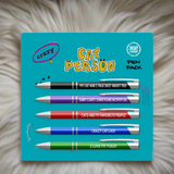 Crazy Cat Person 5 piece pen set