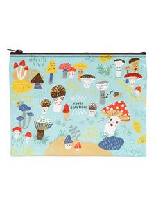 BlueQ Zipper pouch- Cute Lil Mushroom