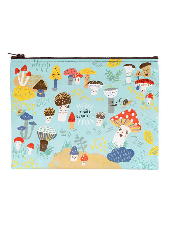 BlueQ Zipper pouch- Cute Lil Mushroom