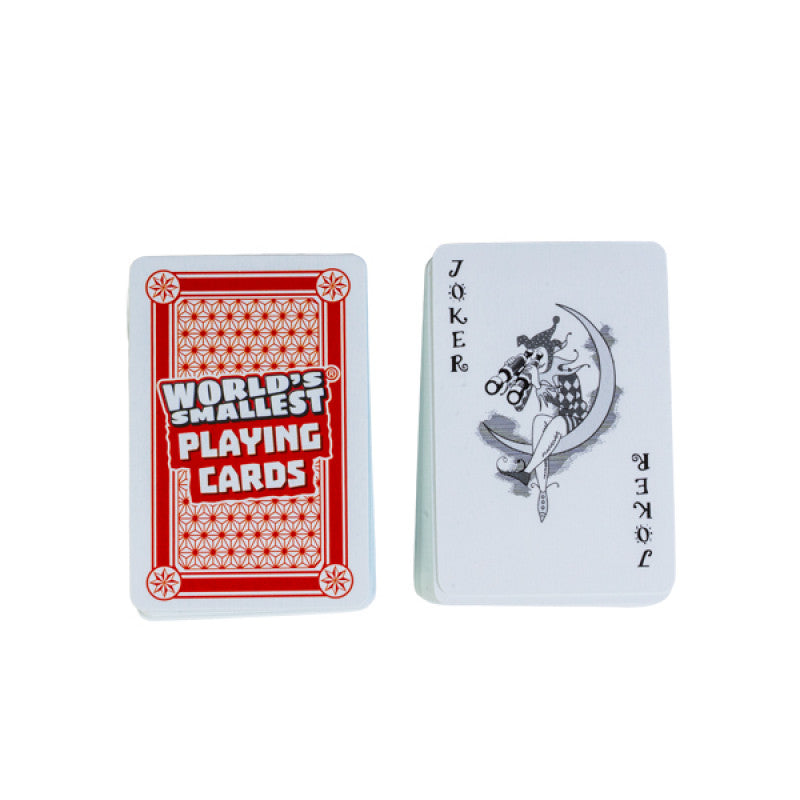World's Smallest Playing Cards with Joker card on a white background