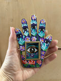 Mexican tin wall decoration-sacred hand (13x8cm)